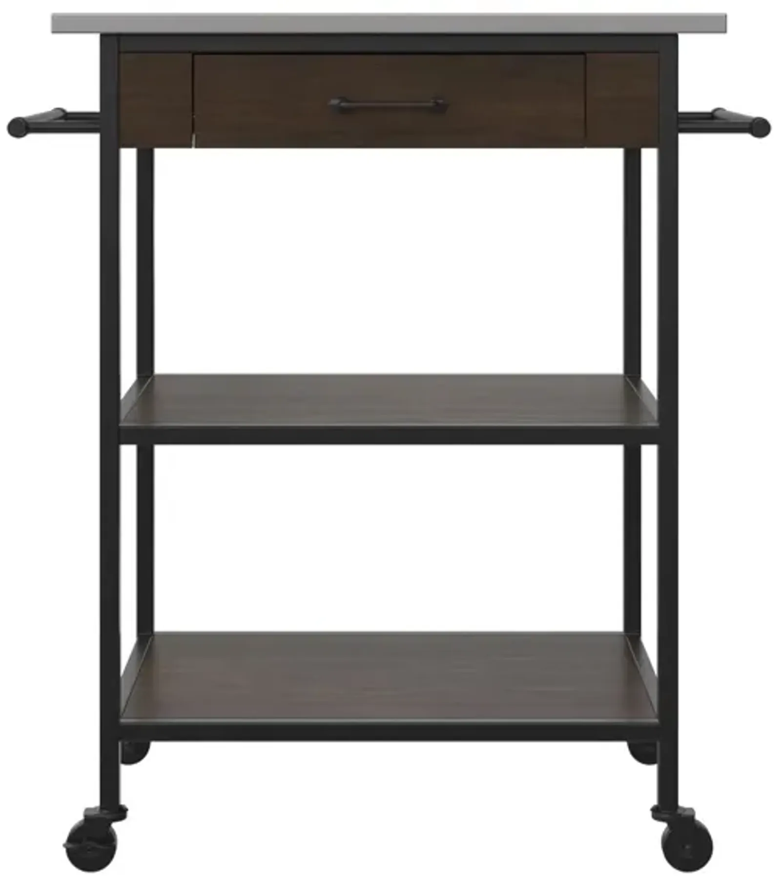 Kane Kitchen Cart with 1 Drawer, 2 Shelves and 2 Towel Bars