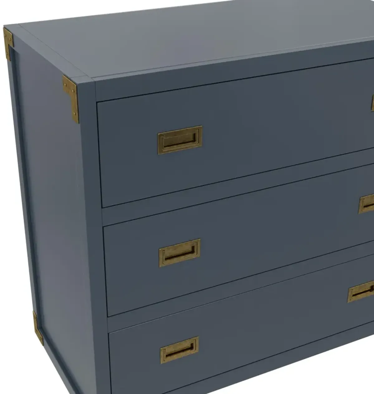 Miles 3-Drawer Wood Dresser with Brass Handles