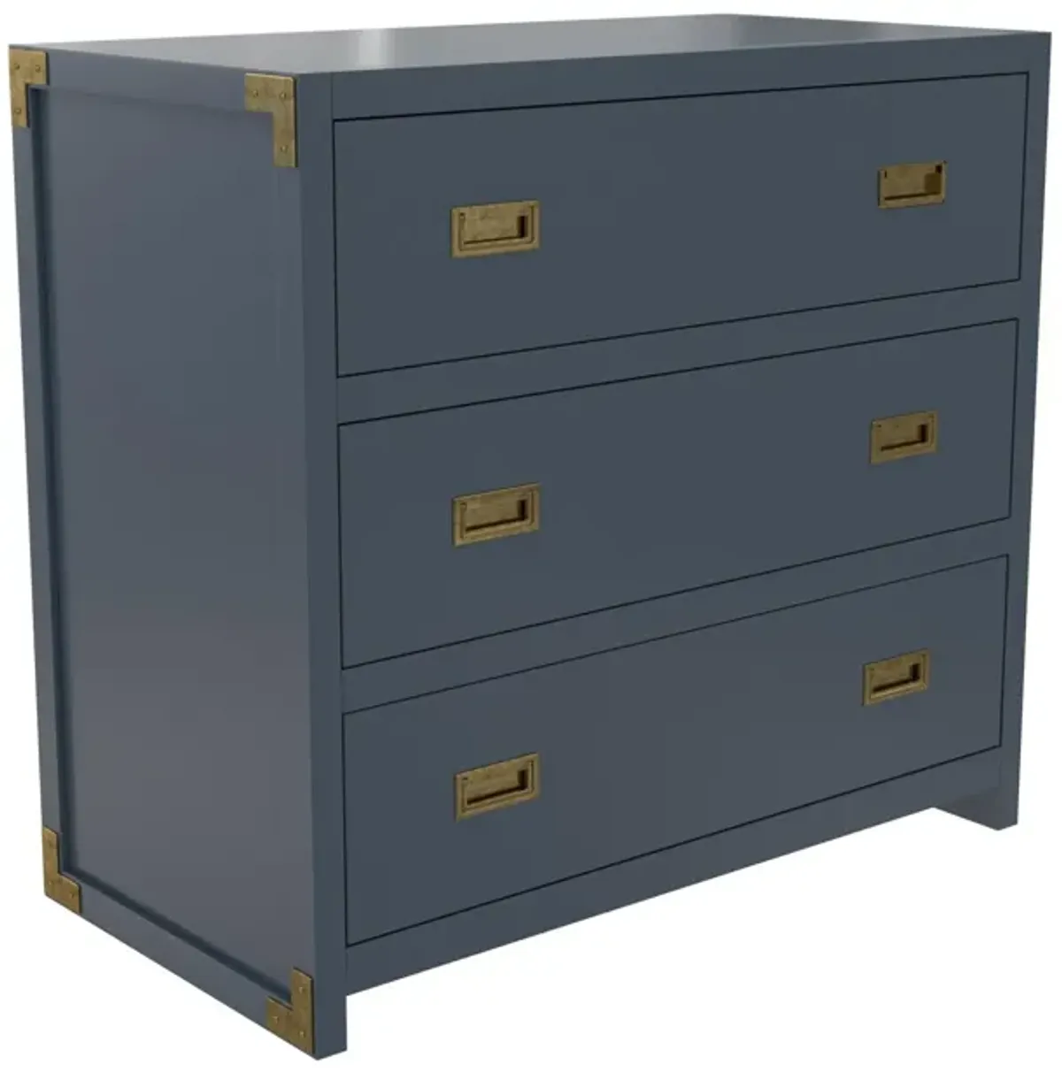 Miles 3-Drawer Wood Dresser with Brass Handles