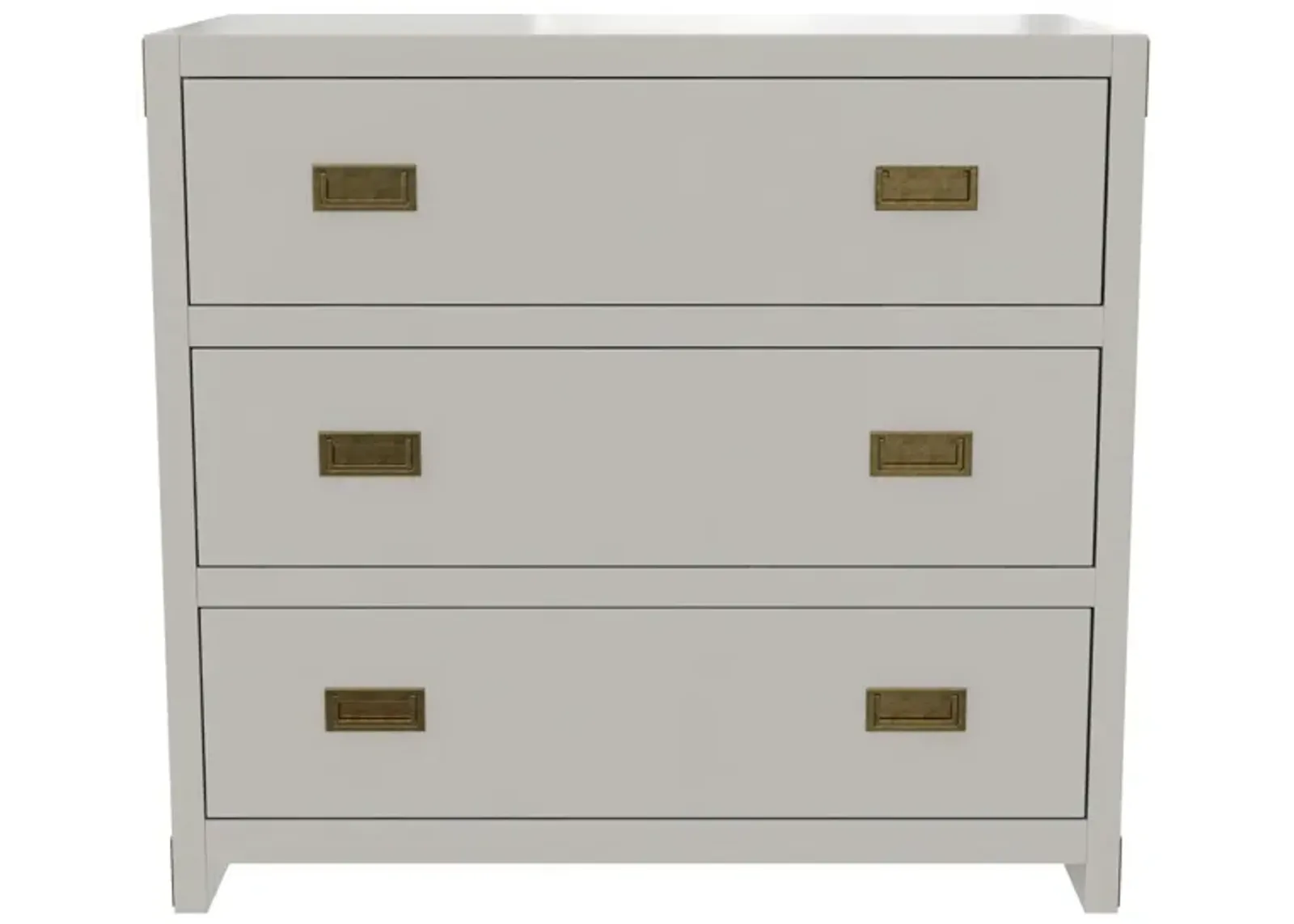 Miles 3-Drawer Wood Dresser with Brass Handles