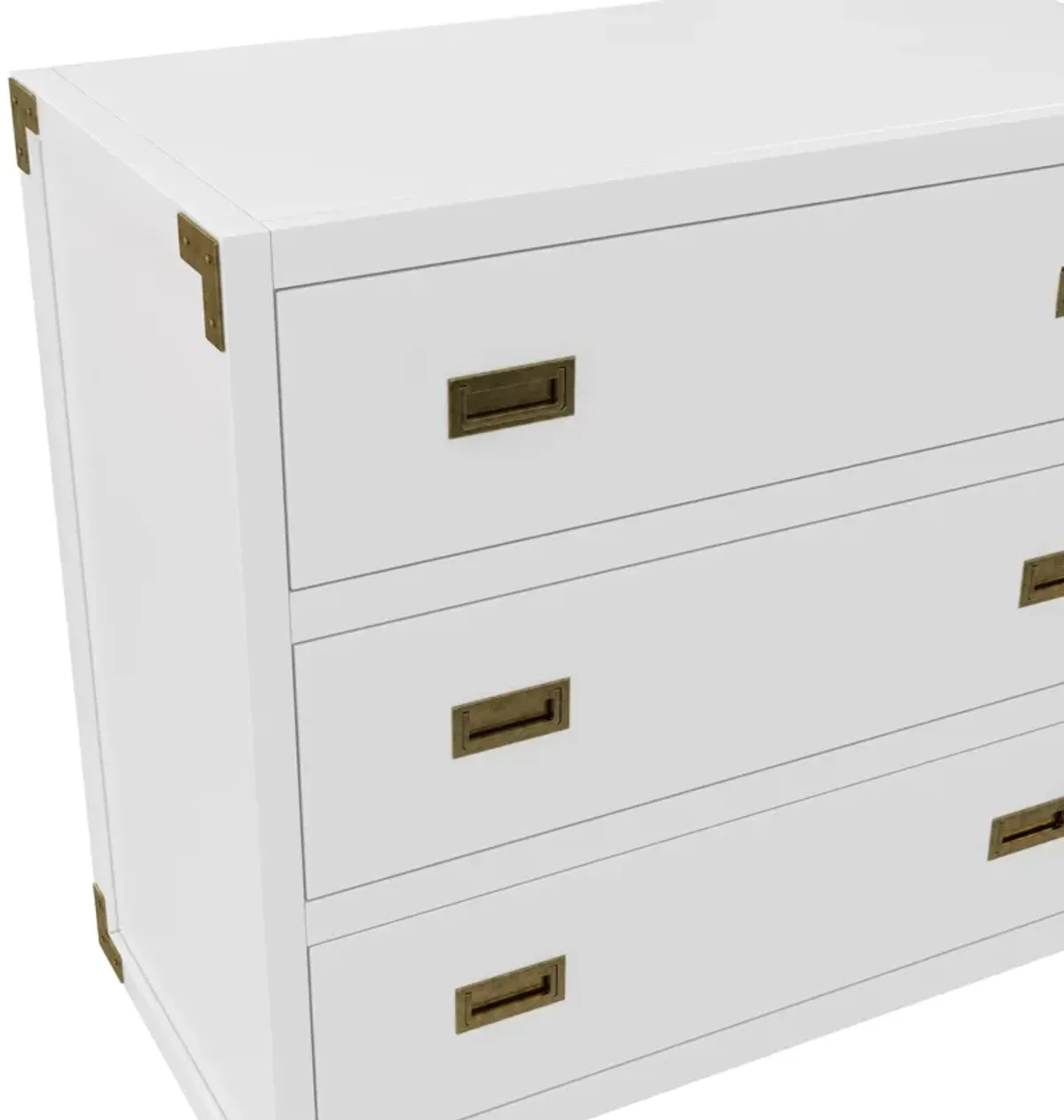 Miles 3-Drawer Wood Dresser with Brass Handles