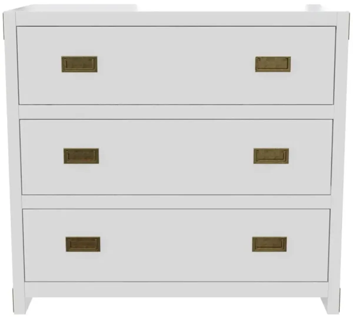 Miles 3-Drawer Wood Dresser with Brass Handles