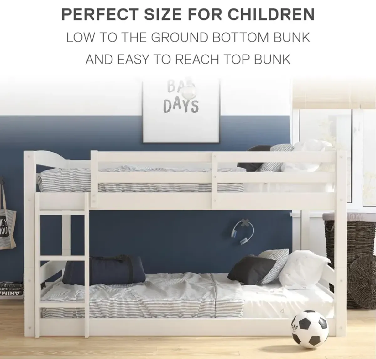 Sierra Full over Full Wood Bunk Bed, Converts into 2 Full Beds