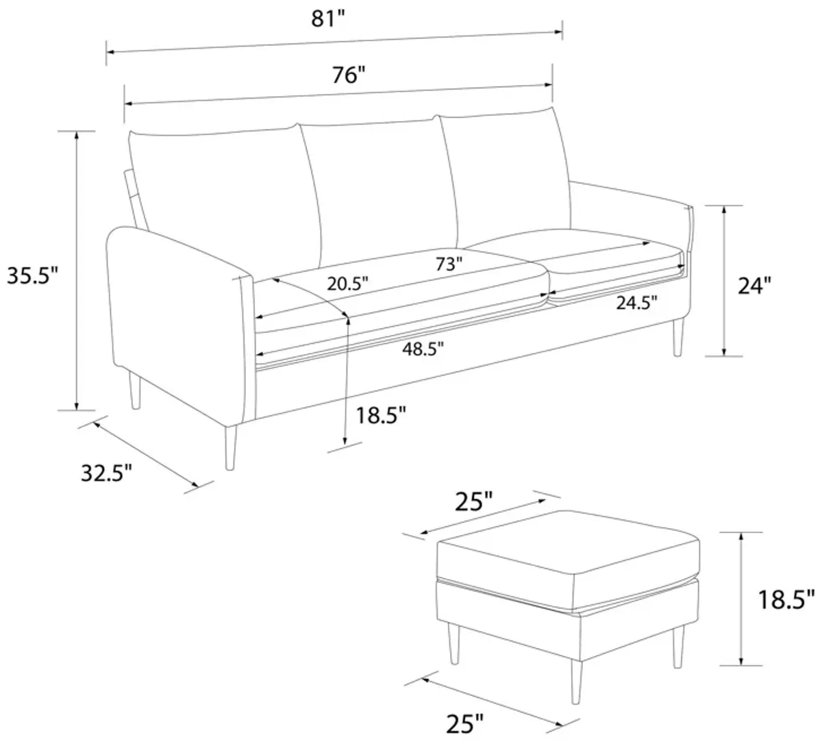 Liona Pillowback Sofa Sectional