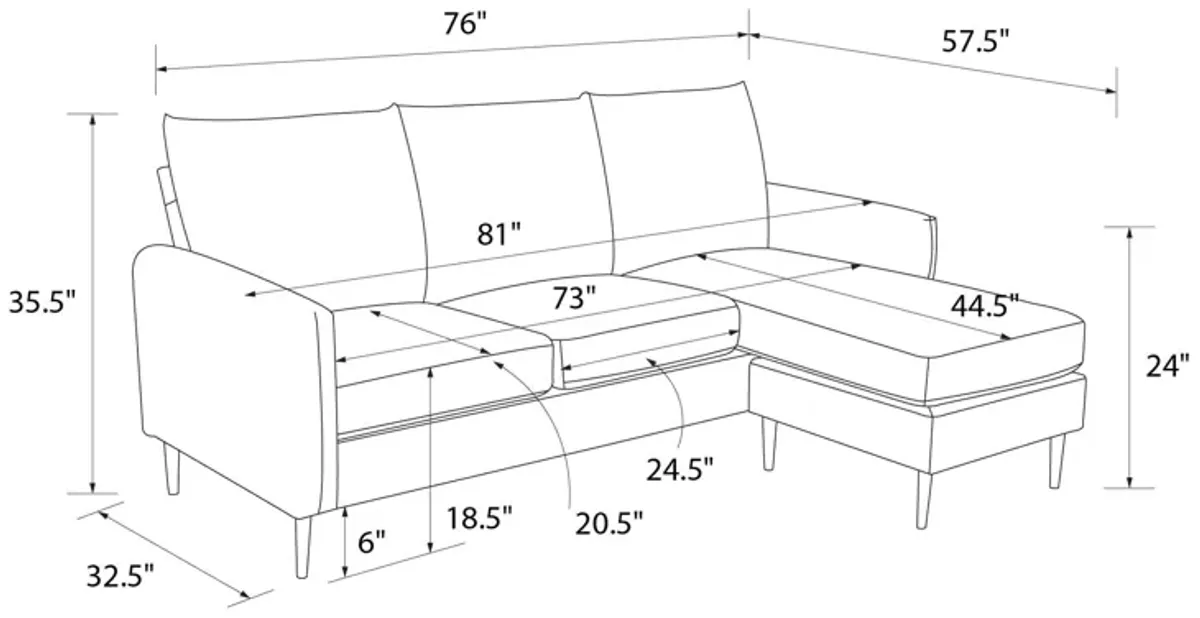 Liona Pillowback Sofa Sectional