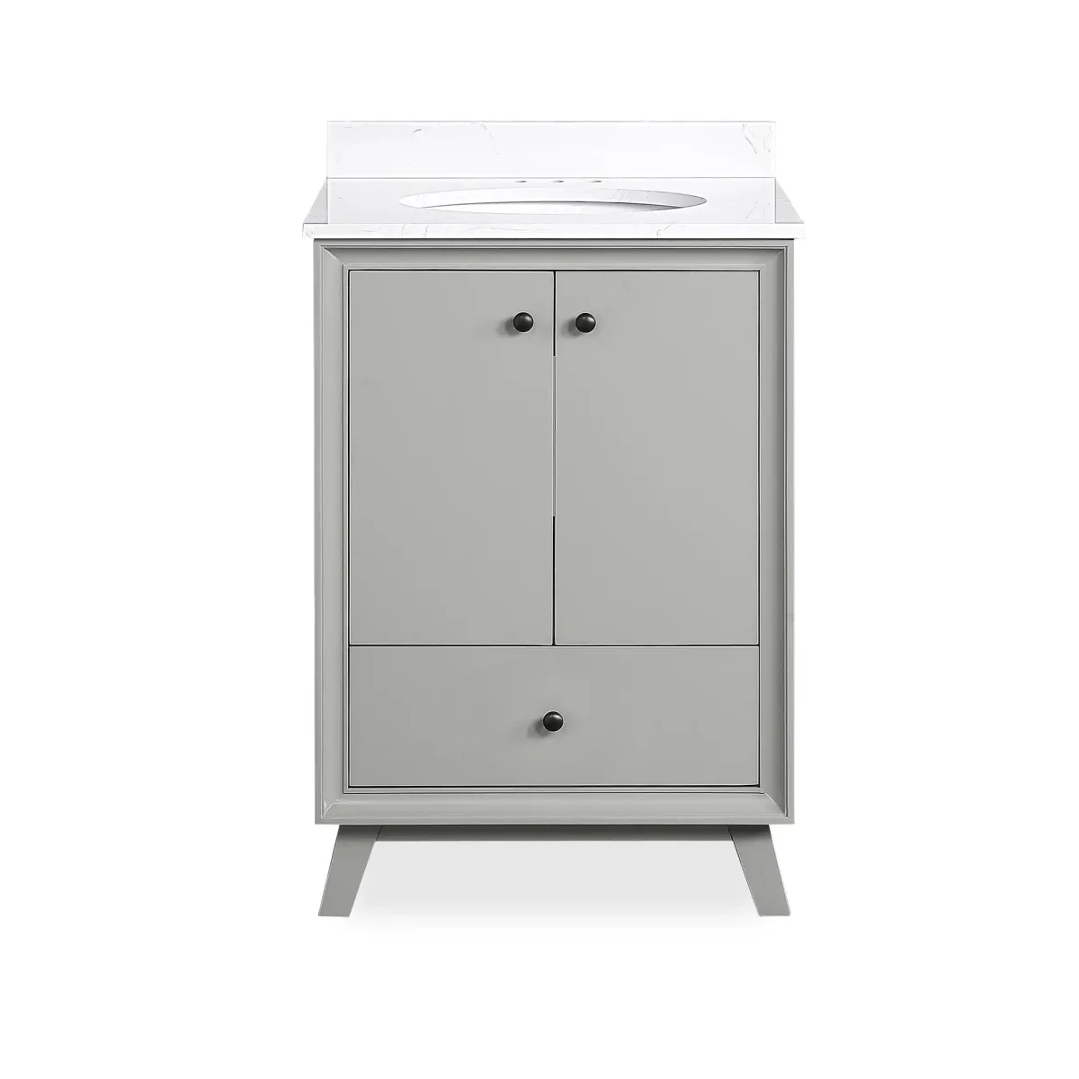 Bleeker Solid Wood Bathroom Vanity with Pre-Installed Oval Porcelain Sink