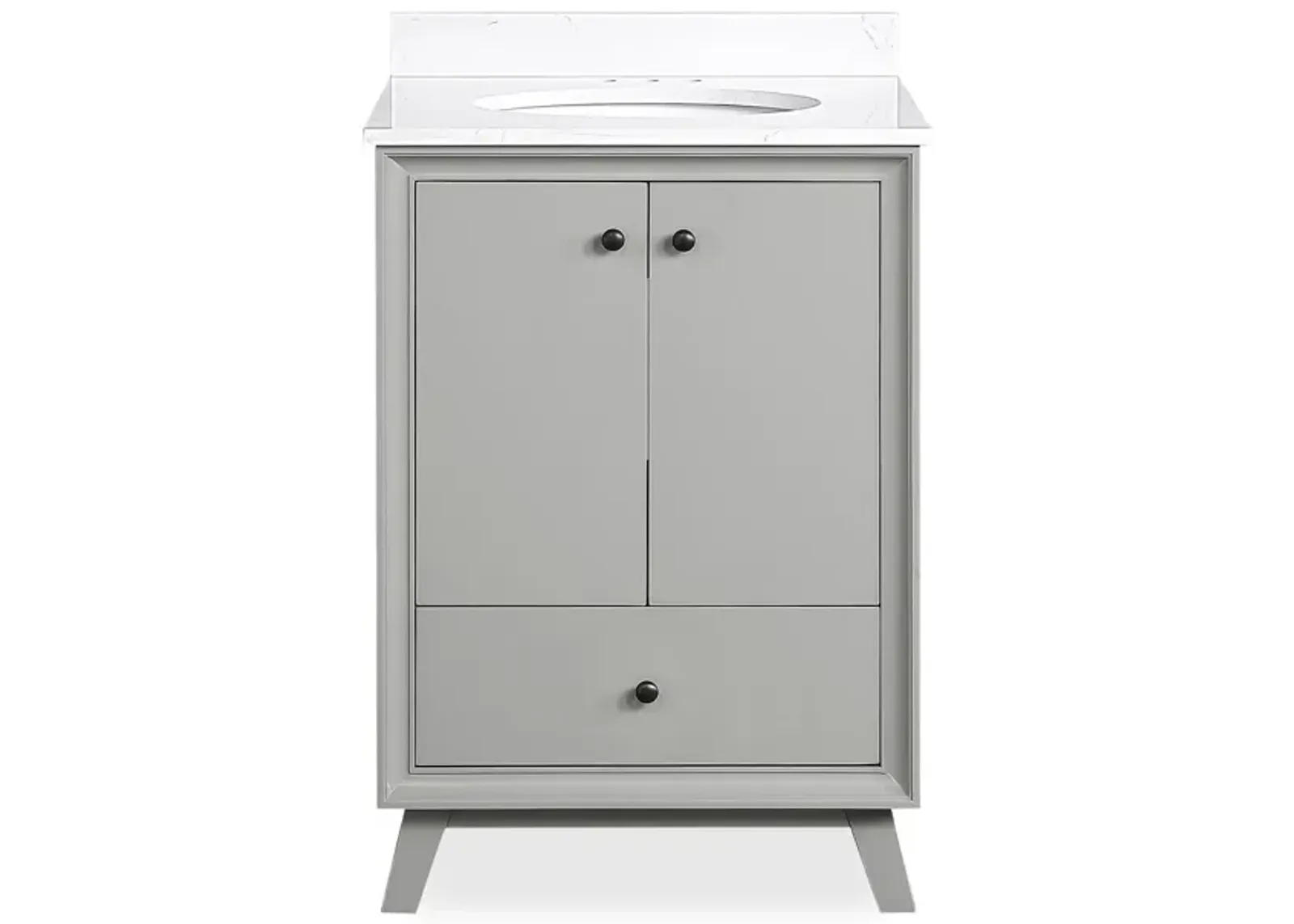 Bleeker Solid Wood Bathroom Vanity with Pre-Installed Oval Porcelain Sink