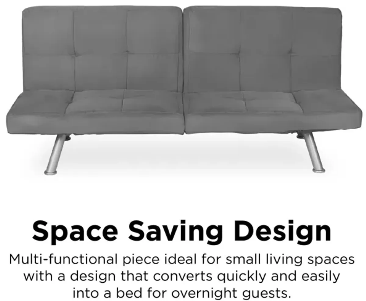 Contempo Split-Back Upholstered Futon with Multiple Reclining Positions