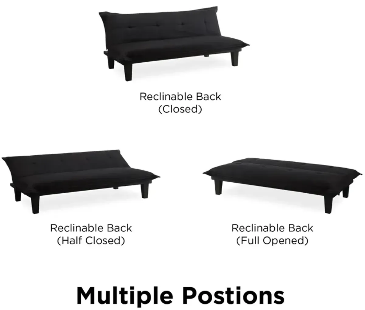 Lodge Microfiber Upholstered Futon with Extra-Padded Seats