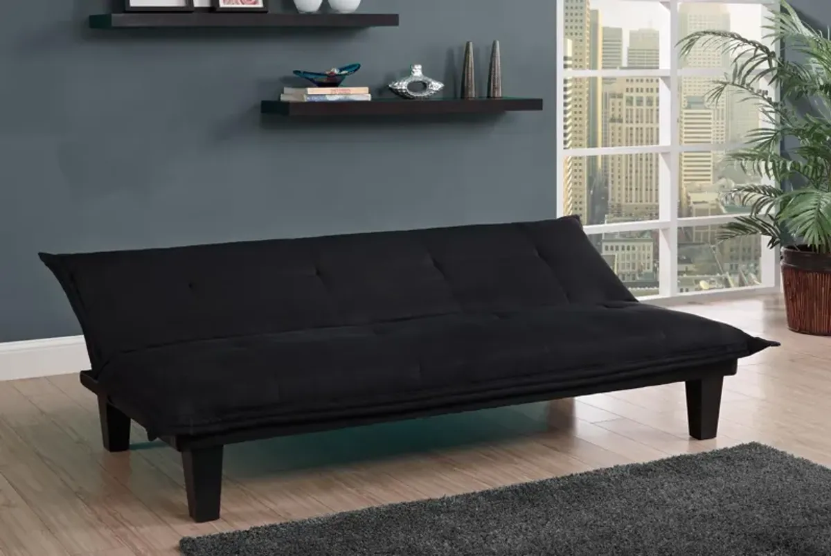 Lodge Microfiber Upholstered Futon with Extra-Padded Seats