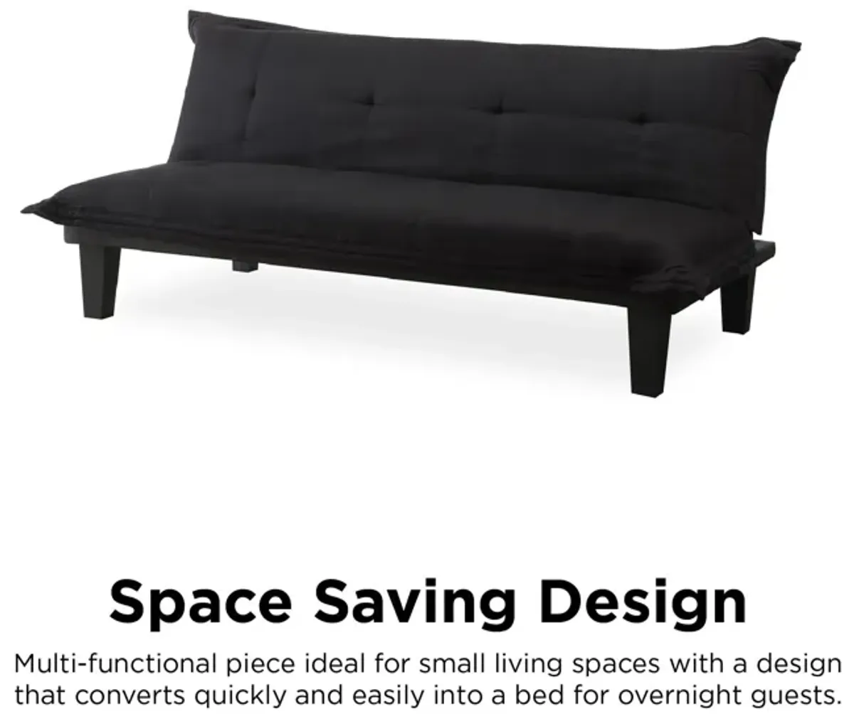 Lodge Microfiber Upholstered Futon with Extra-Padded Seats