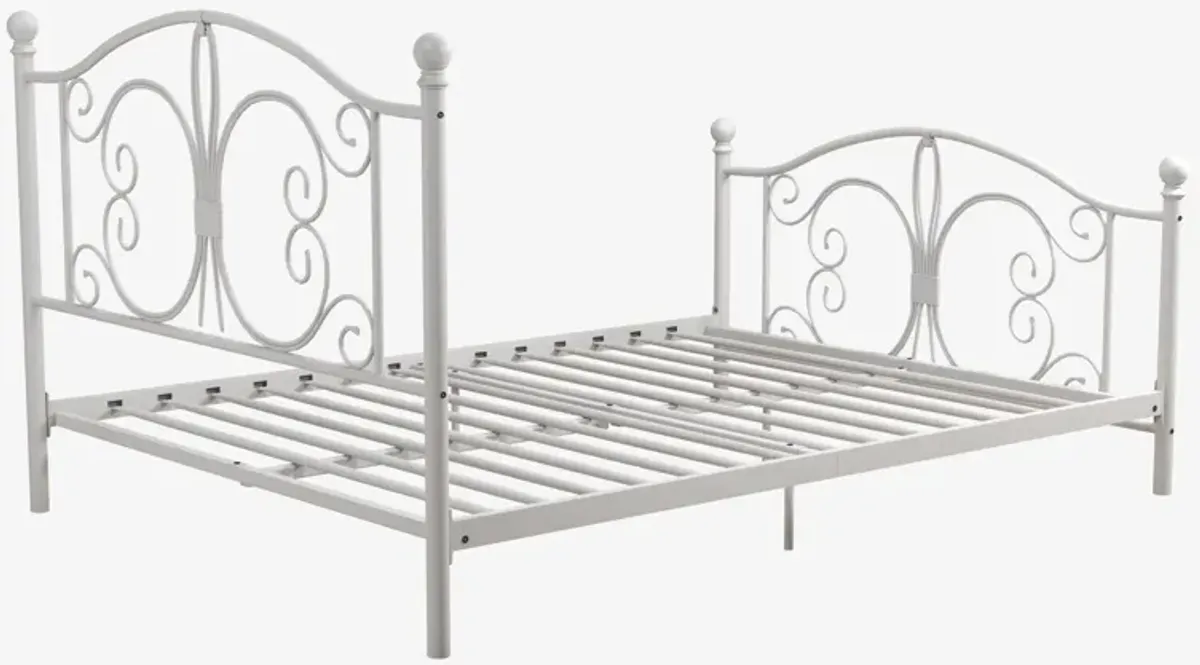 Ballard Victorian Metal Bed with Secured Metal Slats