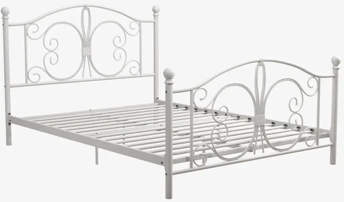 Ballard Victorian Metal Bed with Secured Metal Slats