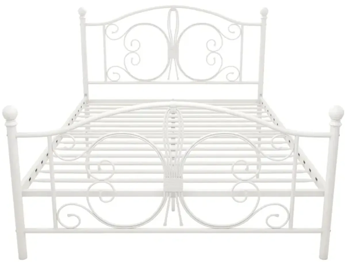 Ballard Victorian Metal Bed with Secured Metal Slats