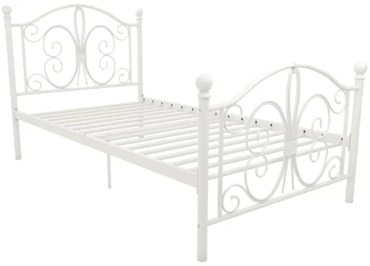 Ballard Victorian Metal Bed with Secured Metal Slats