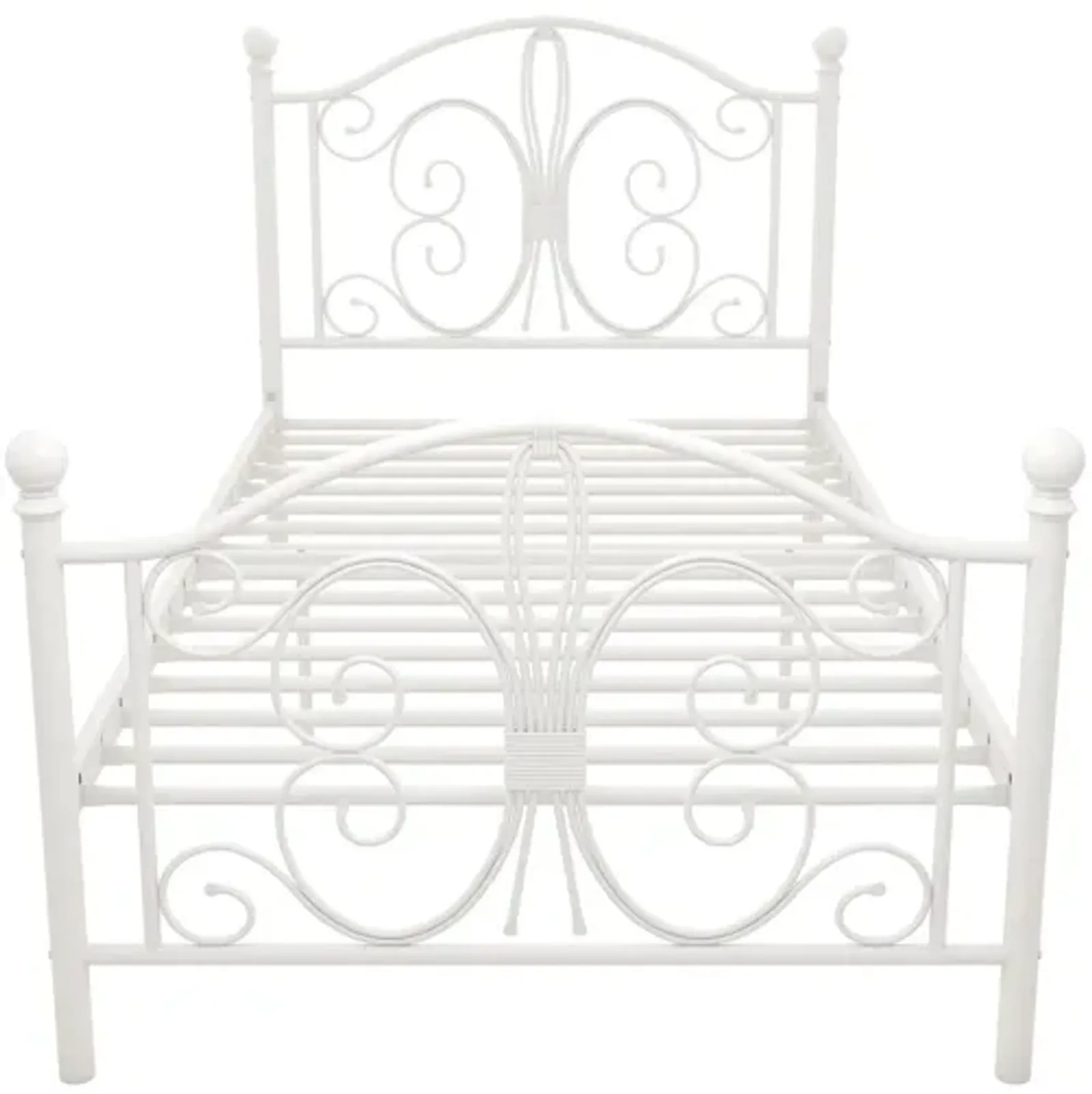 Ballard Victorian Metal Bed with Secured Metal Slats