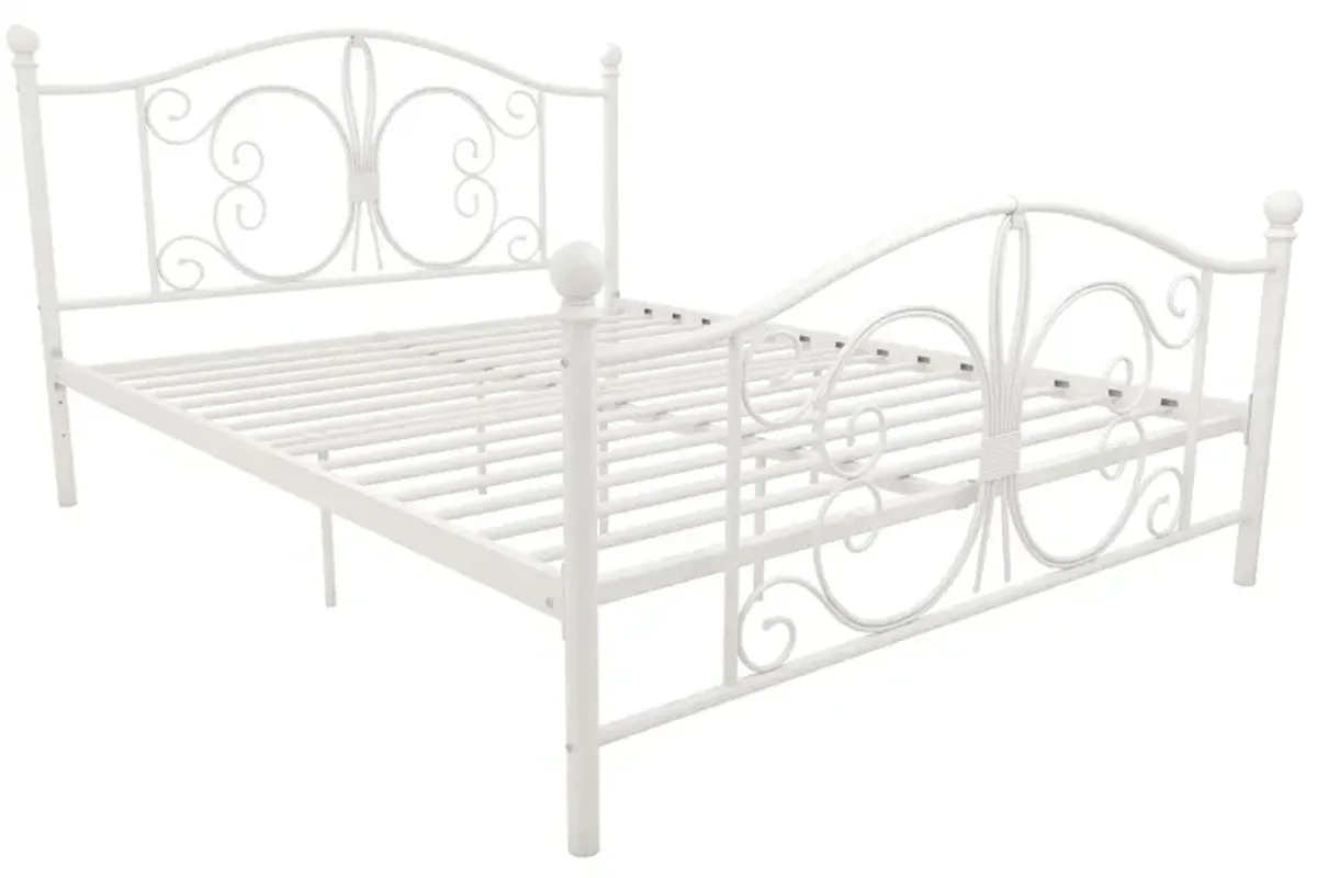 Ballard Victorian Metal Bed with Secured Metal Slats