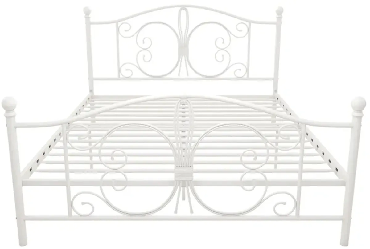 Ballard Victorian Metal Bed with Secured Metal Slats