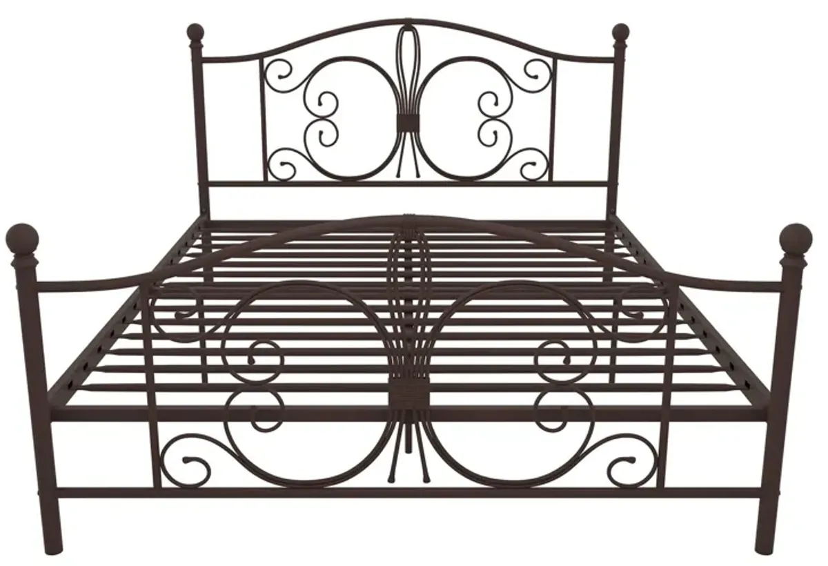 Ballard Victorian Metal Bed with Secured Metal Slats