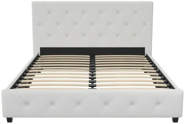 Dakota Upholstered Platform Bed With Diamond Button Tufted Heaboard