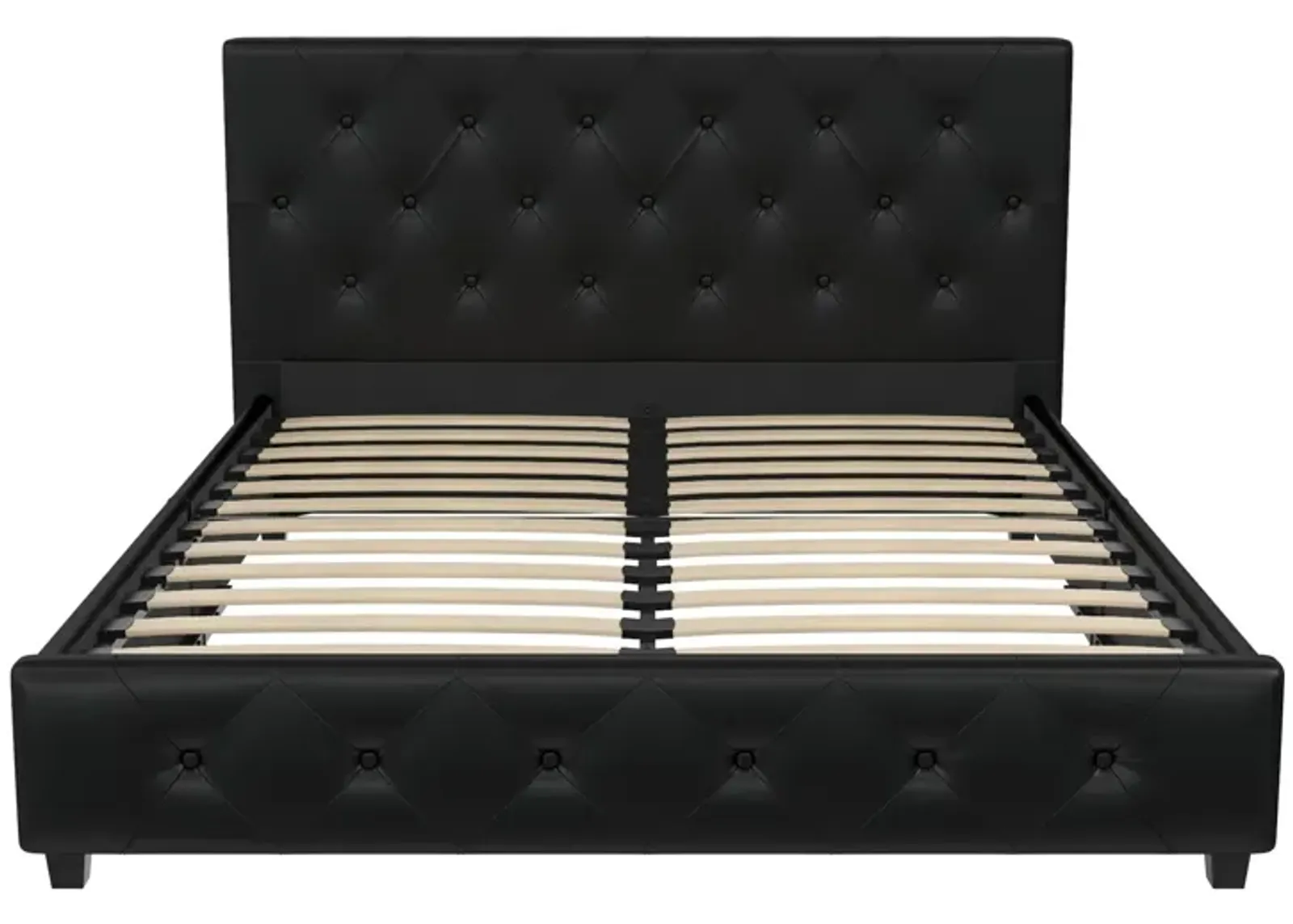 Dakota Upholstered Platform Bed With Diamond Button Tufted Heaboard