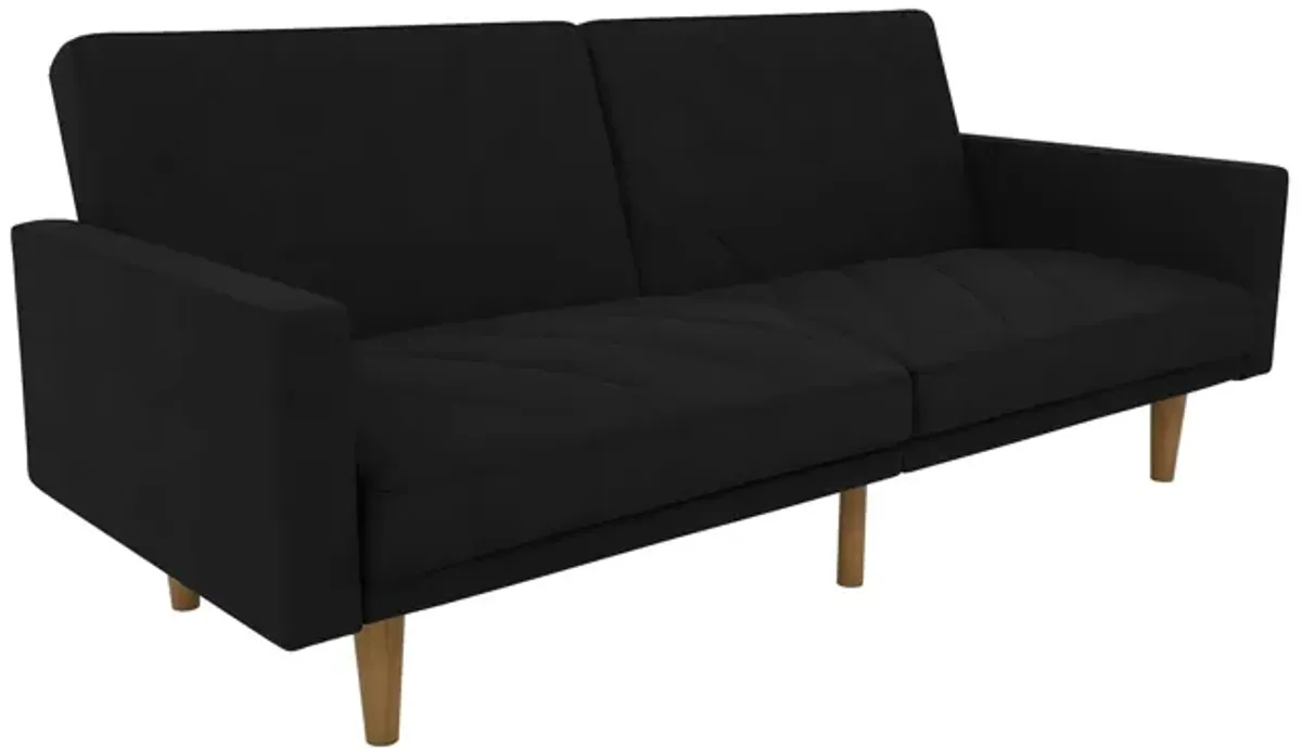 Paxson Futon with Solid Wood Legs and Diagonal Design