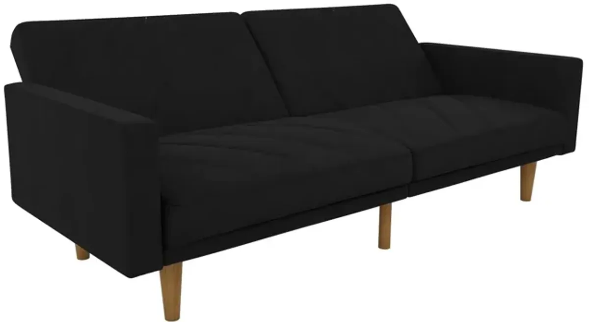 Paxson Futon with Solid Wood Legs and Diagonal Design