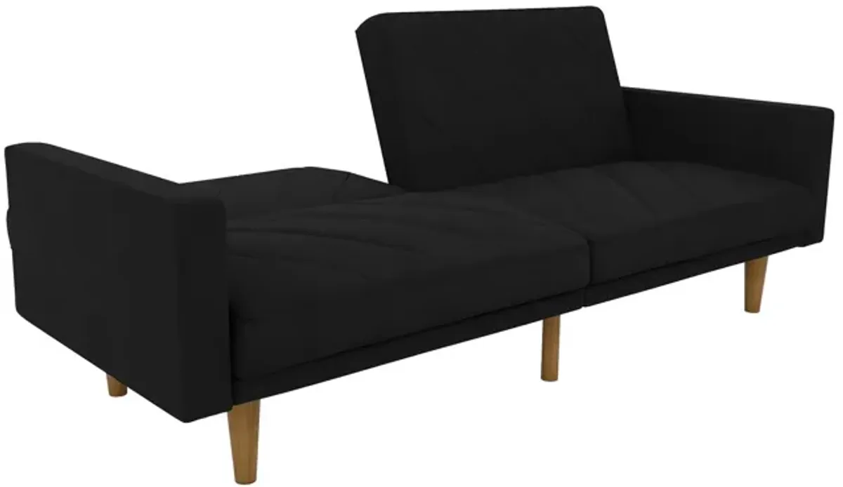 Paxson Futon with Solid Wood Legs and Diagonal Design