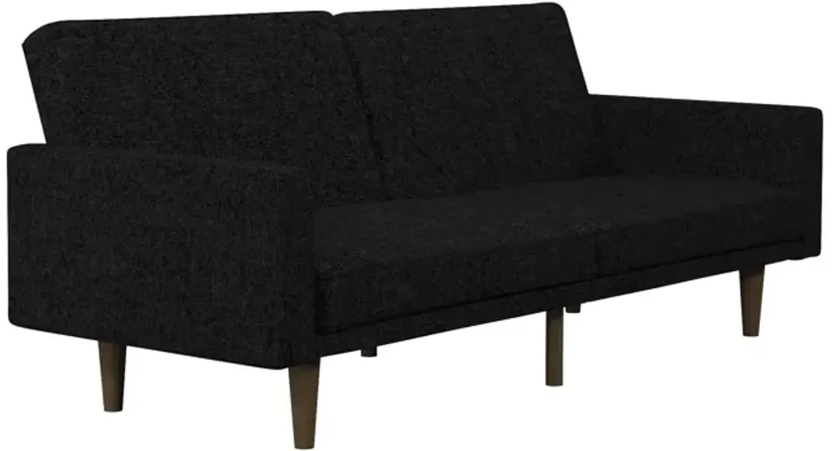 Paxson Futon with Solid Wood Legs and Diagonal Design