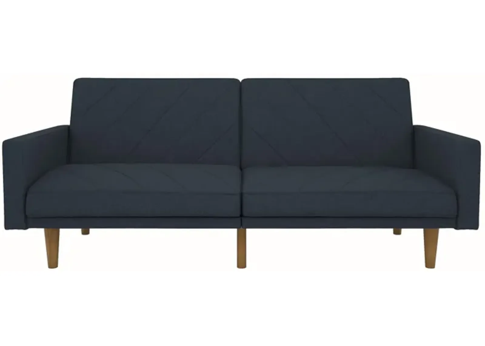 Paxson Futon with Solid Wood Legs and Diagonal Design