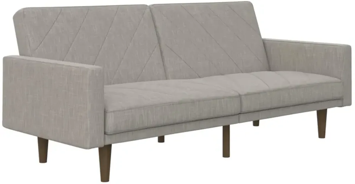 Paxson Futon with Solid Wood Legs and Diagonal Design