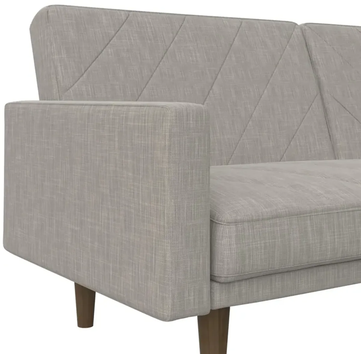 Paxson Futon with Solid Wood Legs and Diagonal Design