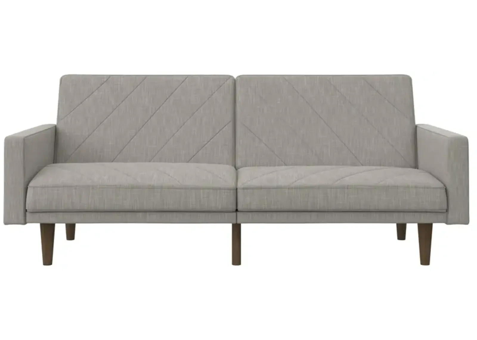 Paxson Futon with Solid Wood Legs and Diagonal Design