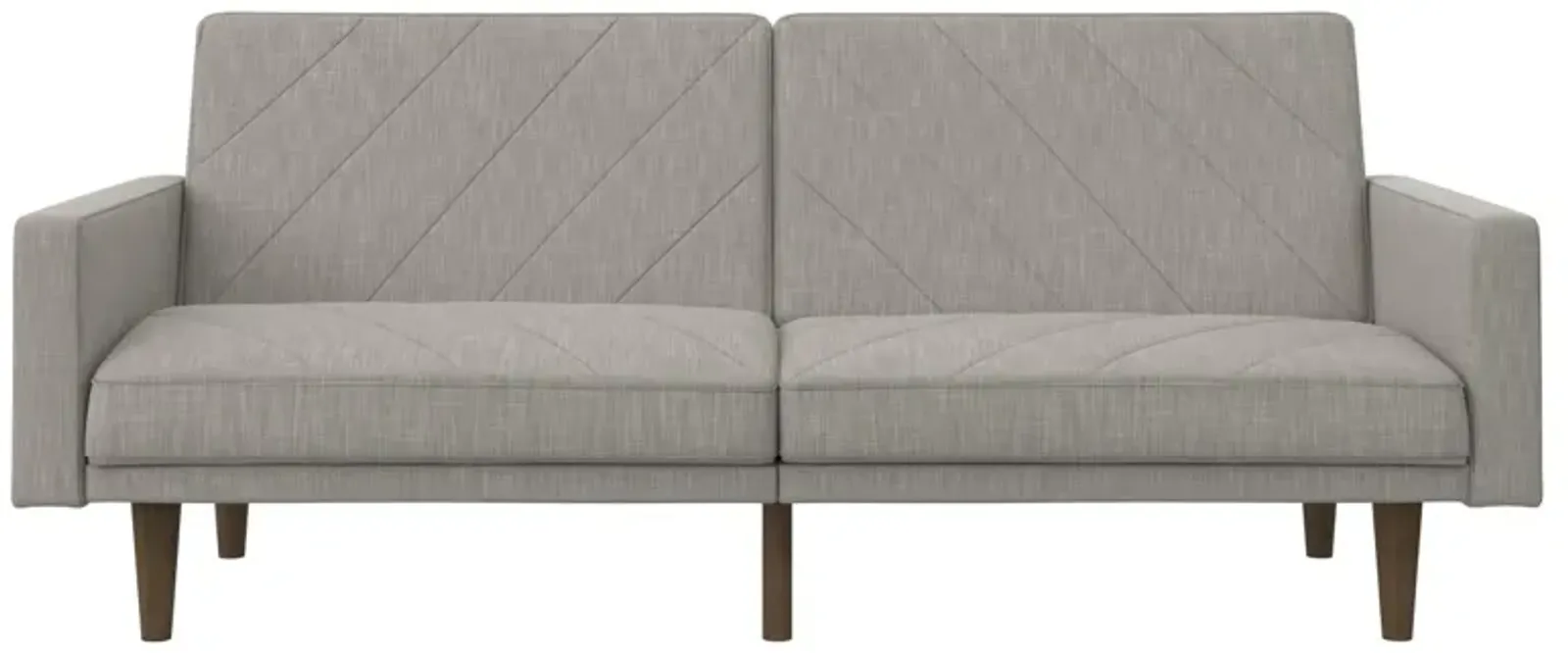 Paxson Futon with Solid Wood Legs and Diagonal Design