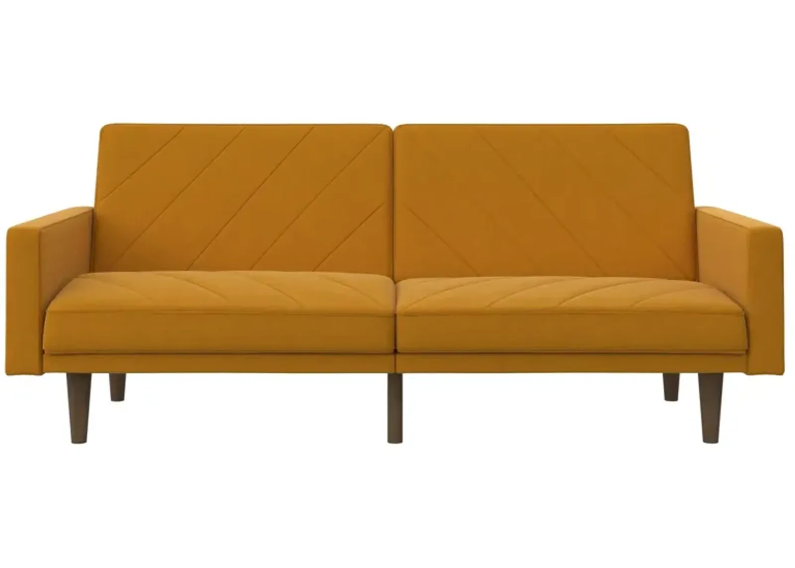 Paxson Futon with Solid Wood Legs and Diagonal Design