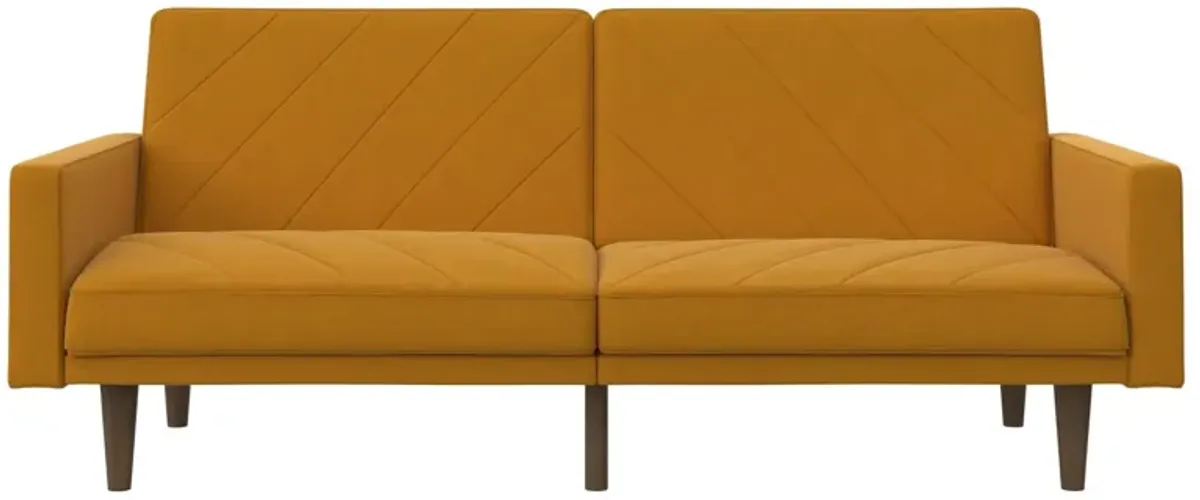 Paxson Futon with Solid Wood Legs and Diagonal Design