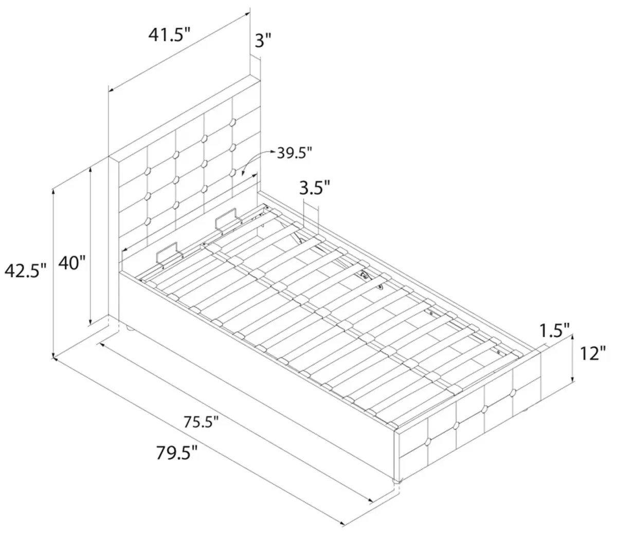 Cambridge Upholstered Bed with Gas Lift Storage Compartment