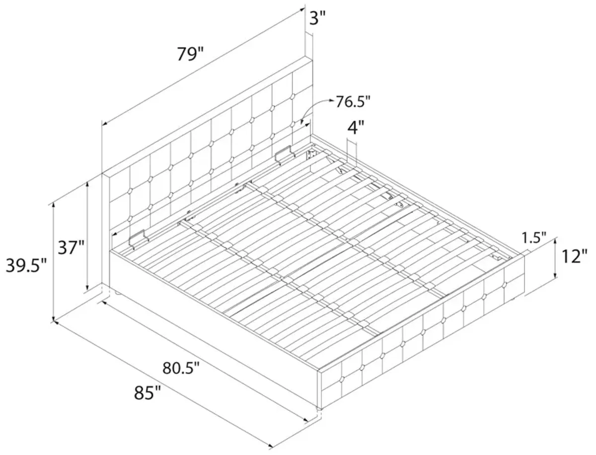 Cambridge Upholstered Bed with Gas Lift Storage Compartment