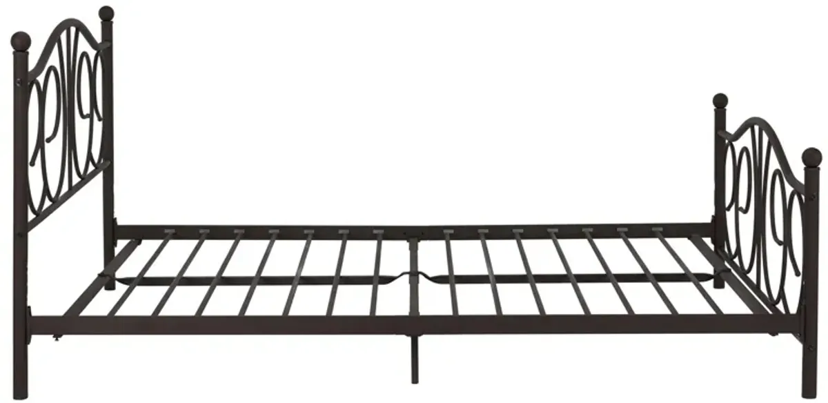 Victoria Metal Platform Bed with Headboard, Footboard and 2 Height Options