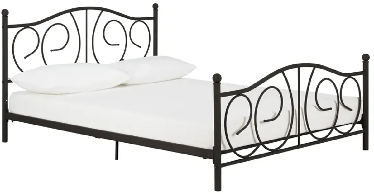 Victoria Metal Platform Bed with Headboard, Footboard and 2 Height Options