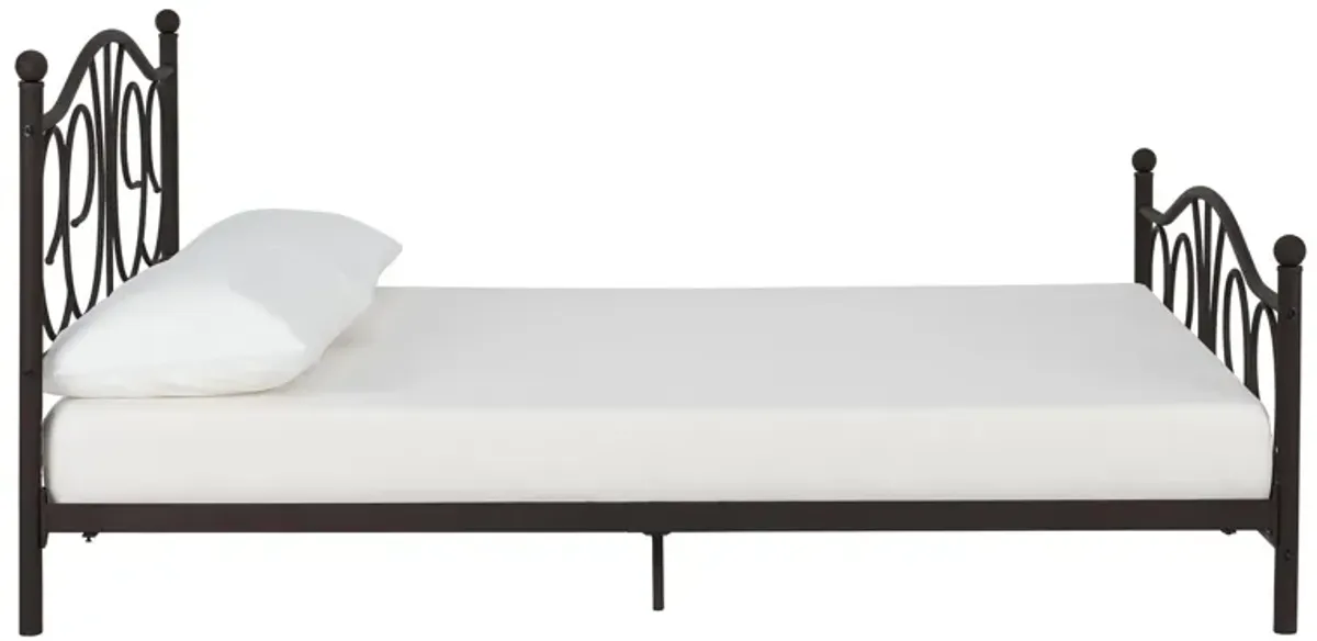 Victoria Metal Platform Bed with Headboard, Footboard and 2 Height Options