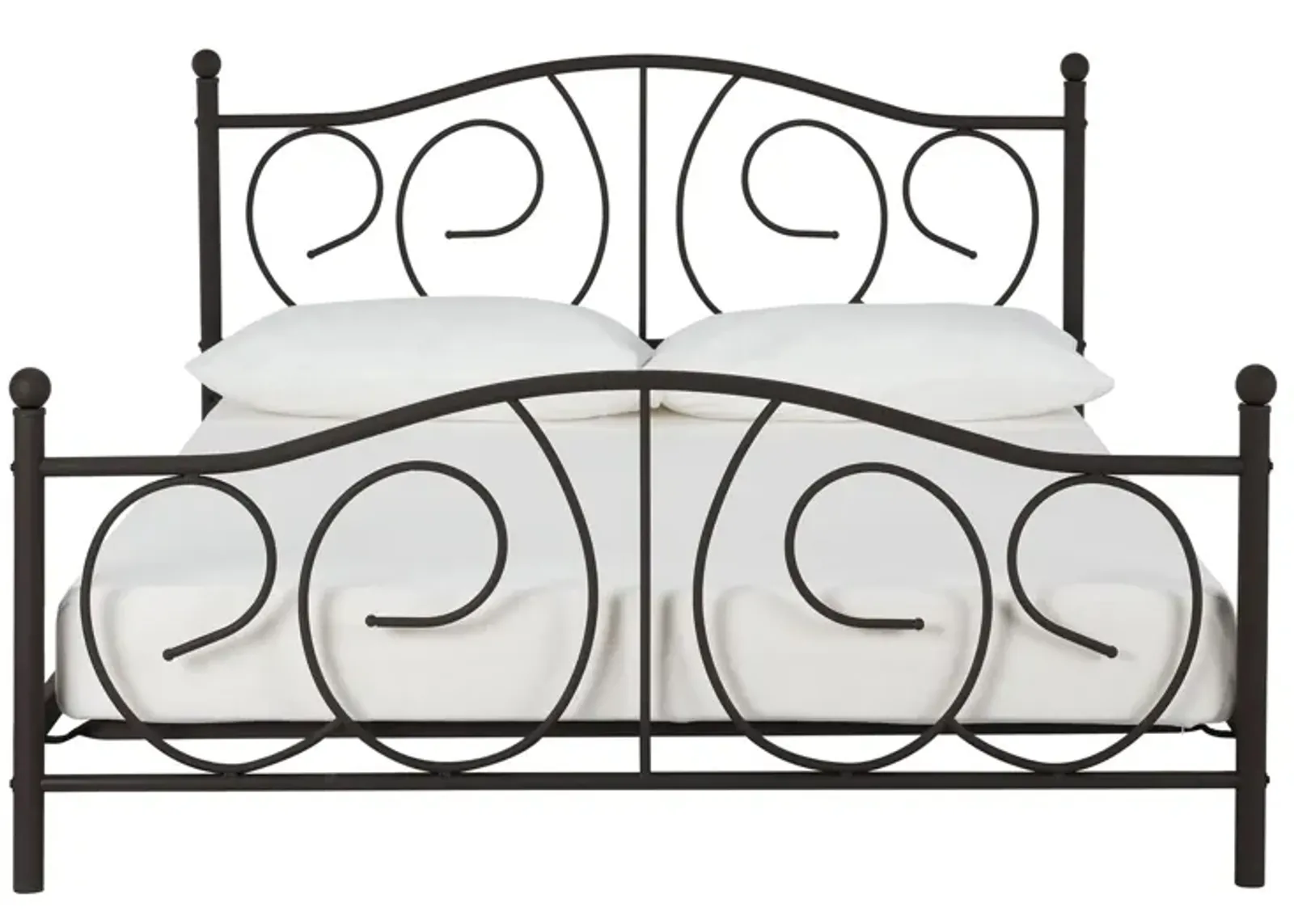 Victoria Metal Platform Bed with Headboard, Footboard and 2 Height Options