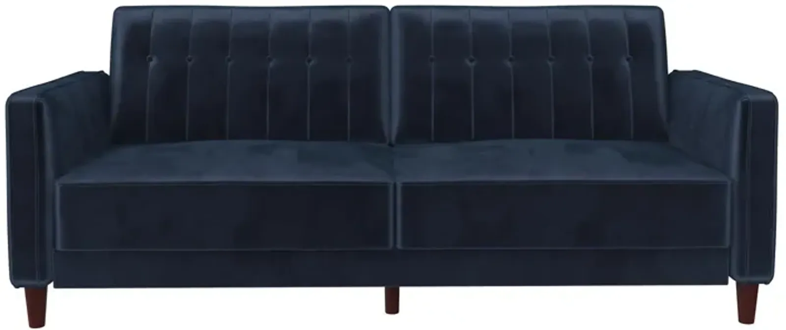 Pin Tufted Transitional Futon with Vertical Stitching and Button Tufting