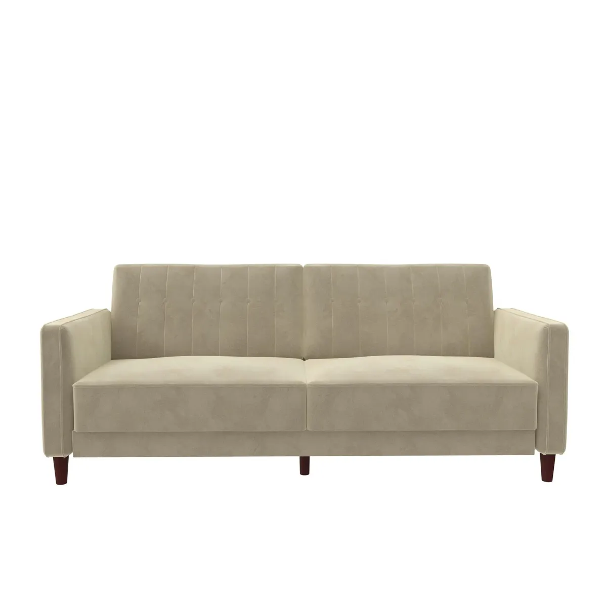 Pin Tufted Transitional Futon with Vertical Stitching and Button Tufting