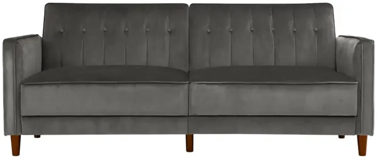 Pin Tufted Transitional Futon with Vertical Stitching and Button Tufting