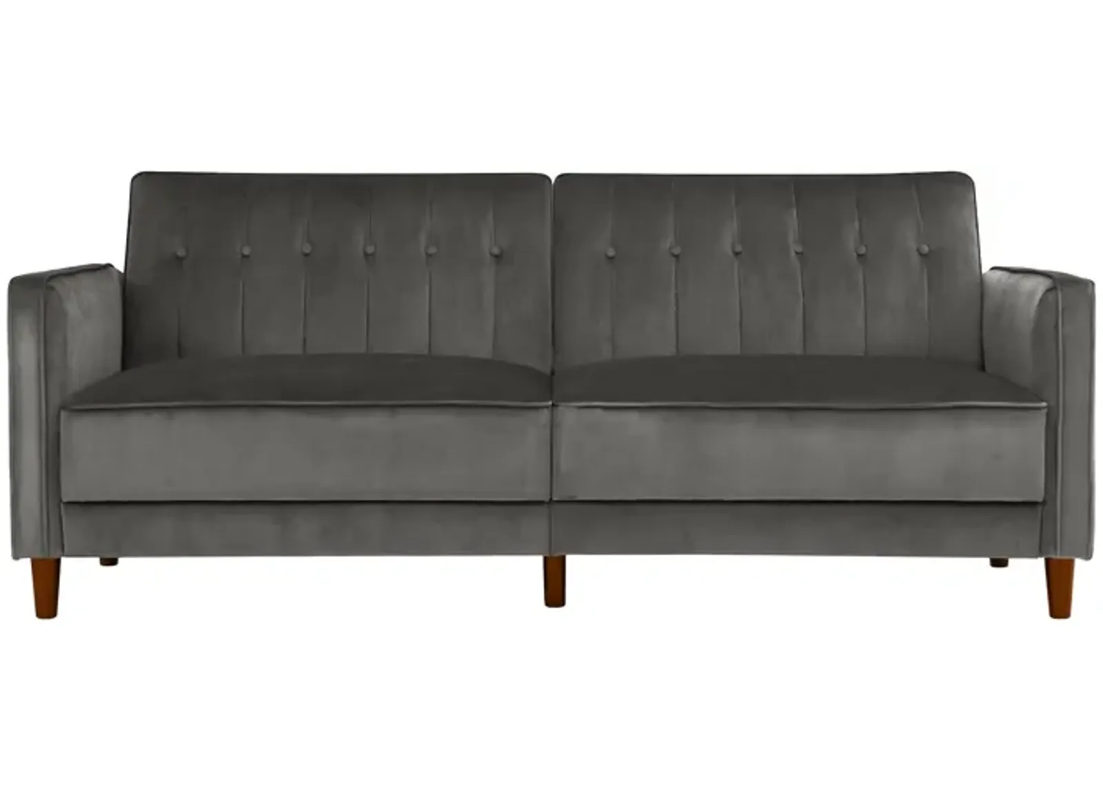 Pin Tufted Transitional Futon with Vertical Stitching and Button Tufting