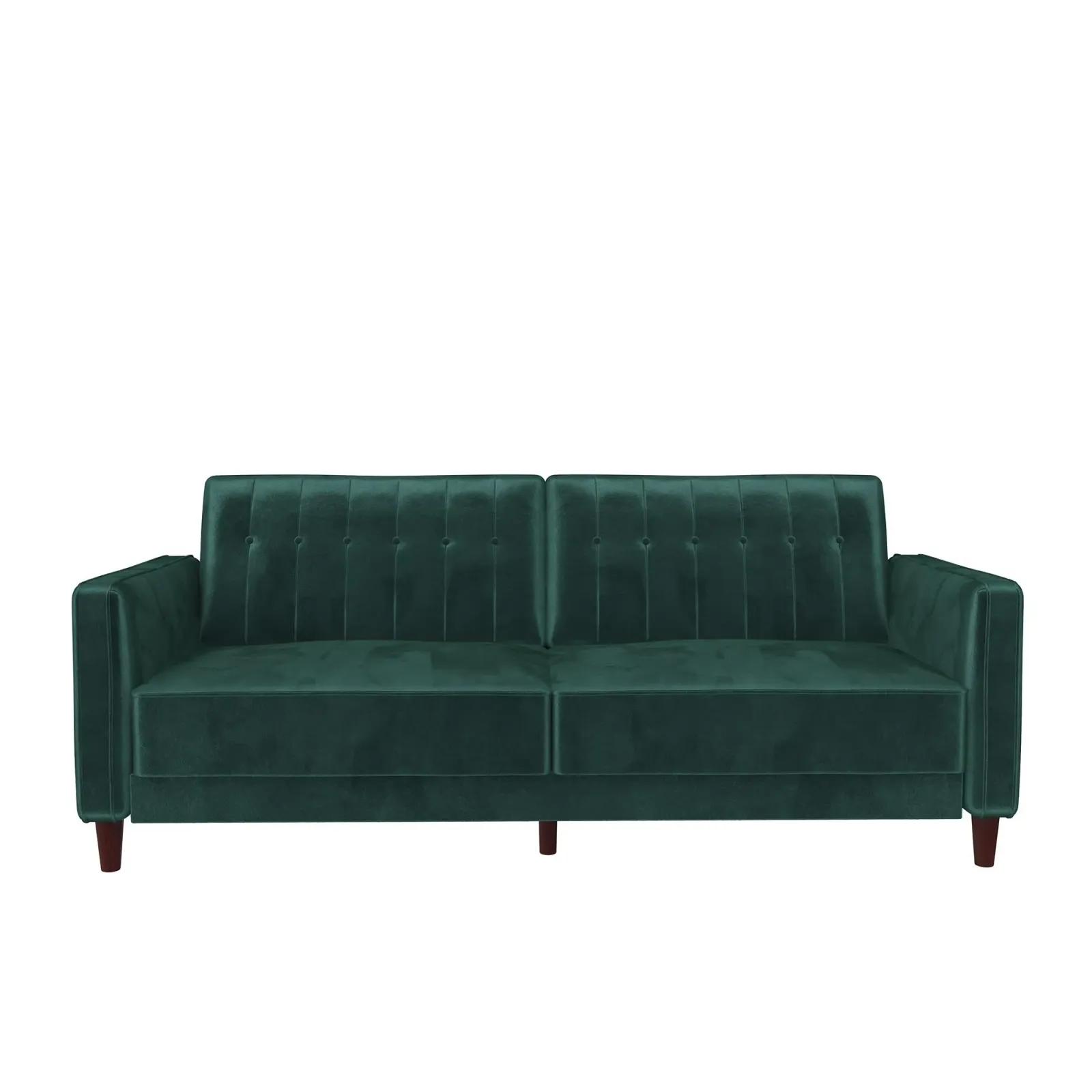 Pin Tufted Transitional Futon with Vertical Stitching and Button Tufting