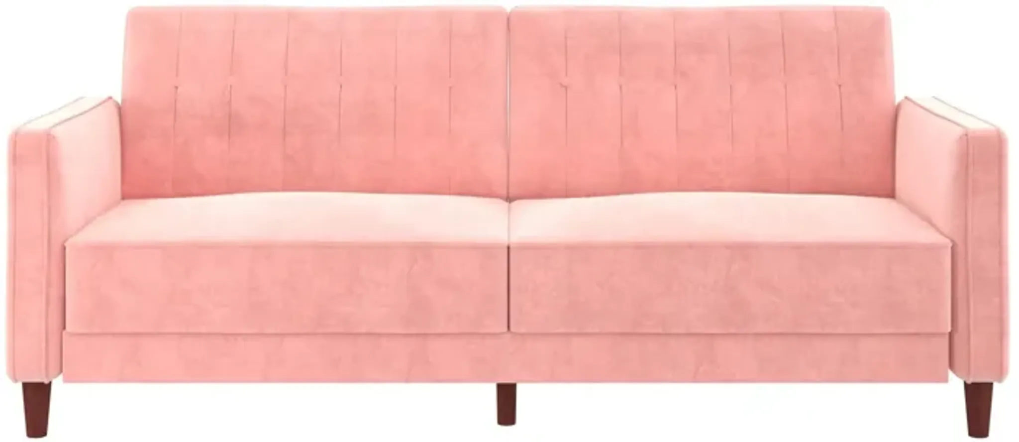 Pin Tufted Transitional Futon with Vertical Stitching and Button ...