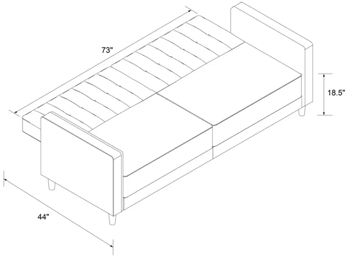 Pin Tufted Transitional Futon with Vertical Stitching and Button Tufting