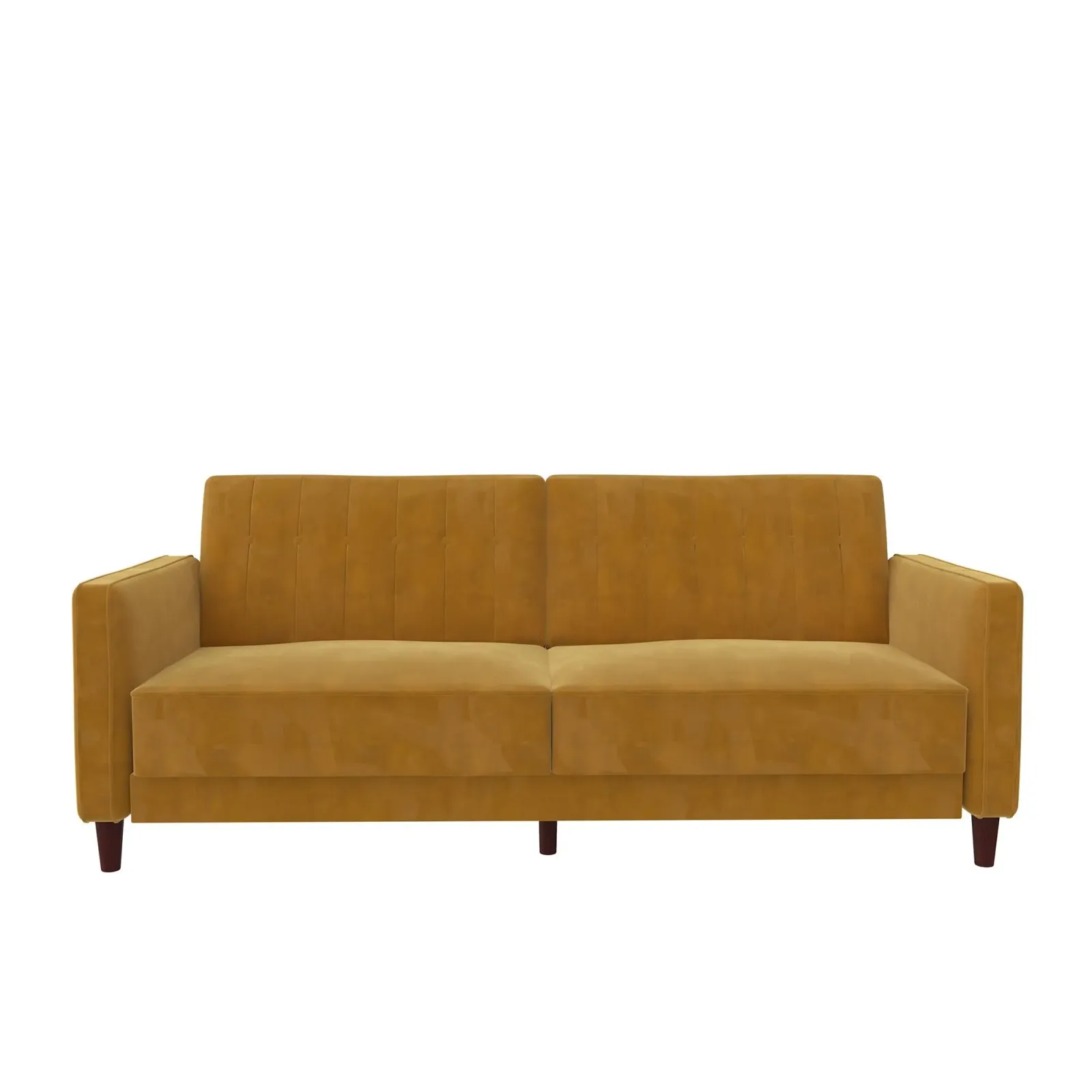 Pin Tufted Transitional Futon with Vertical Stitching and Button Tufting